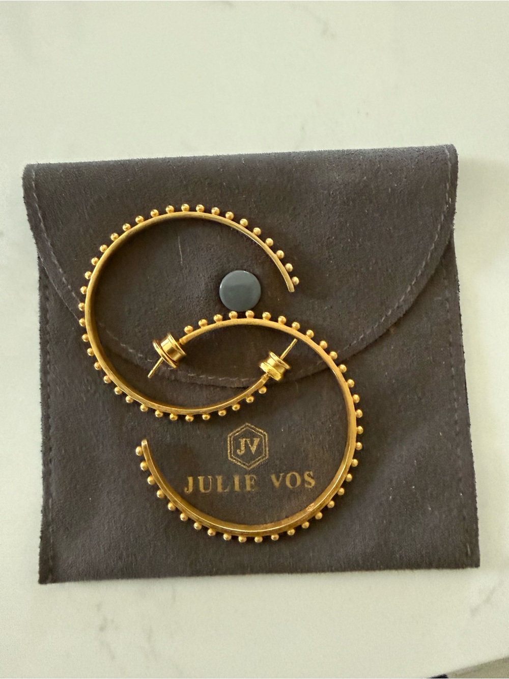 Julie Vos 24k Gold Plate Open Hoop Earrings